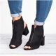 thumbnail image 1 of Sandalias de tacón grueso con boca de pez en la parte delantera de color liso para mujer, zapatos de tacón alto Wmkox8yii hfjk427, 1 of 4