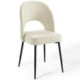 thumbnail image 3 of Pemberly Row 33.5"H Fabric Dining Side Chair in Black and Beige (Set of 2), 3 of 8