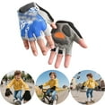 thumbnail image 2 of MEZZALL Kids Outdoor Sports Exercise Cycling Gloves Half Finger Through Open Finger Gloves Sports (4Y 12Y) Trendy Toddler Mittens, 2 of 3