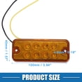 thumbnail image 4 of Unique Bargains Front Rear Side Marker Light 8 LED 3.94' for Truck Trailer Van Caravan Lorry Car Bus Amber (Set of 4), 4 of 7