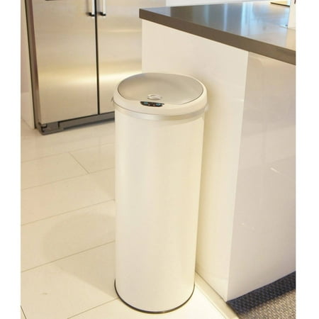 iTouchless - 13-Gal. Round Deodorizer Sensor Trash Can - Matte Black