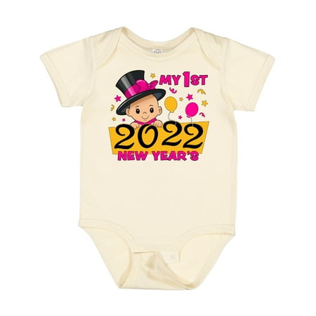

Inktastic My 1st New Year 2022 Baby Girl in Top Hat Gift Baby Girl Bodysuit