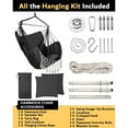 thumbnail image 6 of Sunyear Hammock Chair XXL Macrame Hanging Chair - 500lb Capacity Indoor Outdoor Swing Chair with Steel Spreader Bar & Complete Hanging Kit, 2 Cushions, 6 of 7