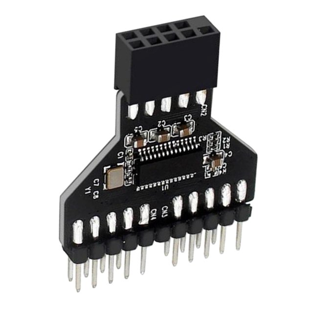 tablero divisor,Placa base USB 2.0 de 9 pines a adaptador macho doble de 9 pines,Conector de concentrador USB de placa base para ventilador de lámpara RGB,Adaptador de placa de extensión de