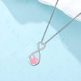 thumbnail image 3 of Love Infinity Necklace Inlaid with Pink Heart Enamel 925 Sterling Silver Romantic Necklace Women Jewelry Gift for Valentine's Day Birthday, 3 of 5