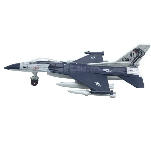 1/100 Fighter Aircraft F16 Jet Aircraft Alloy Model with Display Stand Model Planes Gift,Pullback device Fighter model toy with Fun Lights and Sounds