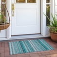 thumbnail image 6 of Addison Rugs Chantille Indoor/Outdoor Transitional Stripes Teal Washable Rectangle Rug, 1'8" x 2'6", 6 of 6