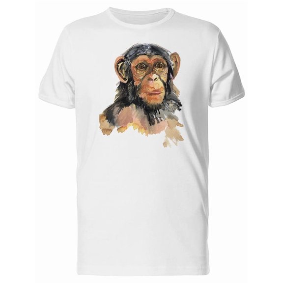 Watercolor Monkey Portrait Tee Men's -Image by Shutterstock