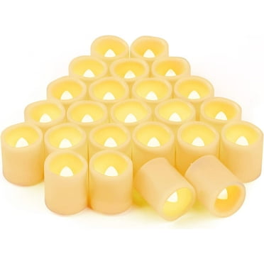 CANDLE IDEA Battery Powered Flickering LED Tea Lights 24 Pack, 1.5" x 1.8", Flameless Votive Electric Fake Candles for Wedding, Festival Celebration, Halloween Party Christmas Decoration(Warm White)