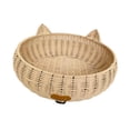 thumbnail image 4 of Cama para gatos tipo cesta tejida, ligera, de ratán PE, redonda, transpirable, ideal para el verano. M, 4 of 9