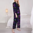 thumbnail image 3 of Picia Multi-colored Spiders Pattern Women’s Long-Sleeve Sleepwear Set - Soft 2-Piece Loungewear with Pockets, Comfy PJs for Relaxing Nights-Small, 3 of 7