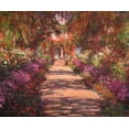 thumbnail image 2 of Monet, Claude 31x26 Black Ornate Wood Framed with Double Matting Museum Art Print Titled - A Lane In Monets Garden Giverny II, 2 of 4