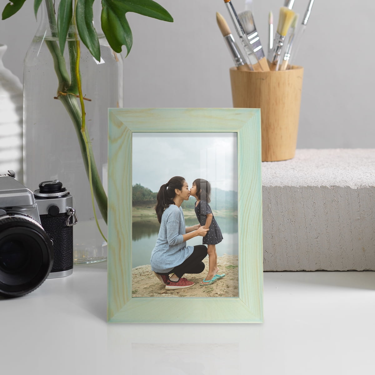 4x6 Wood Grain Picture Frame - Seafoam Green