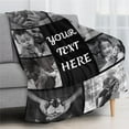 thumbnail image 5 of AISENIN Custom Blanket with Photo Text Customized Blankets Memorial Gifts Personalized for Dad Mom Friends Dog Birthday Christmas,8 Photos Collage, 5 of 5