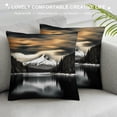thumbnail image 3 of Fenyluxe Black and White Lake Range Pillow Covers for Couch Sofa Indoor Outdoor Decorative Pillow Case Aesthetic Decor 1PC 24x24in, 3 of 5