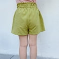thumbnail image 5 of FRSASU Toddler Girl Shorts Summer Cotton Linen Fashion Solid Color Cute Summer Leisure Pants Shorts Green 5 Years, 5 of 5