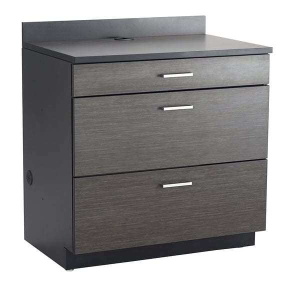 Safco Break Room Three Drawer Base Cabinet Asian Night/Black 36Hx36Wx25D 1703AN