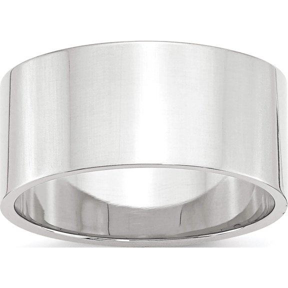 14K White Gold 14Kw 10mm Ltw Flat Band Size 11 Made In United States wfll100-11