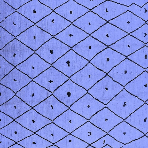 Ahgly Company Machine Washable Indoor Square Solid Blue Modern Area Rugs, 5' Square
