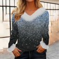 thumbnail image 2 of Blouses pour Femmes, Blouses pour Femmes Mode, Chandail Ample pour Femmes à Manches Longues en Peluche à Col en V Blouses Mode, Blouses pour Femmes Mode, Hauts à Manches Longues pour Femmes, 2 of 5