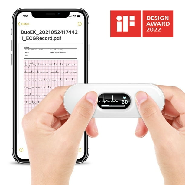 EKG Heart Monitor with Screen Display,Handheld Bluetooth Personal ECG