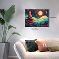 thumbnail image 5 of 12x16 inch Canvas Picture Snowy Night Christmas Tree Poster,Farmhouse Yard Garden,Living Room,Office,Bar Decor Wall Art Canvas Prints,Cartoon Christmas Tree Painting&nbsp;Wall Art,For Cafes,Lounge, 5 of 6