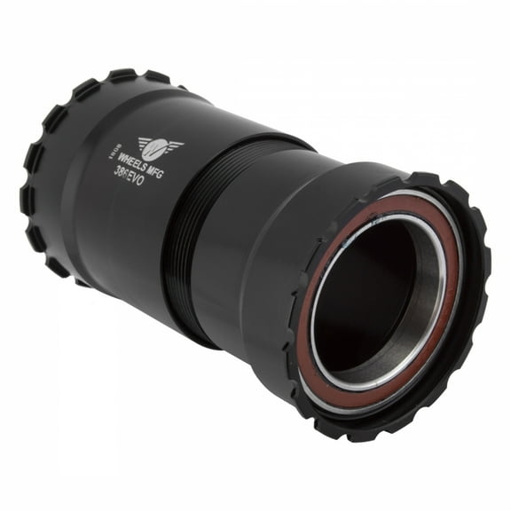 Wheels Manufacturing 386EVO Bottom Bracket, Angular Contact Bearings, Black Cups