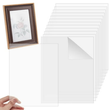 12pcs 8 x 10 Inches Transparent Acrylic Sheet Clear Acrylic Panel 0.8mm Thick for Picture Frames Glass Replacement DIY Art Crafts Display Project