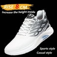 thumbnail image 2 of Men's 3.15inch Lift Height Increase Sneakers - 2-in-1 Sports & Casual Shoes  for, Gym, Walking - Instant Height (White/Black) - All-Season Comfort with Platform Sole, Breathable Low-Top Running Shoes, 2 of 8