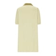 thumbnail image 4 of Camisas de Cuello en V de Manga Corta para Mujeres Vestido de Túnica de Rayas con Botón de Verano con Bolsillos, 95% Poliéster 5% Spandex para Diario Y Fiesta, 4 of 8