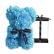 thumbnail image 3 of Oso floral de espuma con flores, decoración de oso con caja para mujeres, mamás, hijas e hijos. Azul claro, 3 of 9