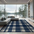 thumbnail image 2 of ODIKA 6'x9' Washable Area Rug Non-Slip, Chair-Friendly, Plaid Front Block Layout Featuring Symmetrical Field Layering for Dining Room, Under Table, Office Décor, 2 of 7