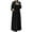 Black, variant on Elainilye Fashion Womens Dress Solid Plus Size Long Sleeve Dress with Pockets Ladies Headband Dress Long Dress,Green