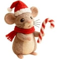 thumbnail image 2 of Eolstice Christmas Felts Mouse Ornaments, Handmade Wool Felts Mouse, Christmas Felted Animals Crafts Decoration Gifts, for Tree Decor, Gift, Holiday Display(D), 2 of 2