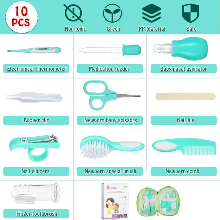 Baby Grooming and Health Kit, Lictin Safety Care Set, Newborn Nursery  Health Care Set with Hair Brush,Comb,Nail Clippers and More for Newborn  Infant