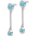 thumbnail image 2 of Sterling Silver Rhodium-Plated Turquoise Drop Dangle Earrings (Width 5.7) (Length 27) - Jbsp, 2 of 5