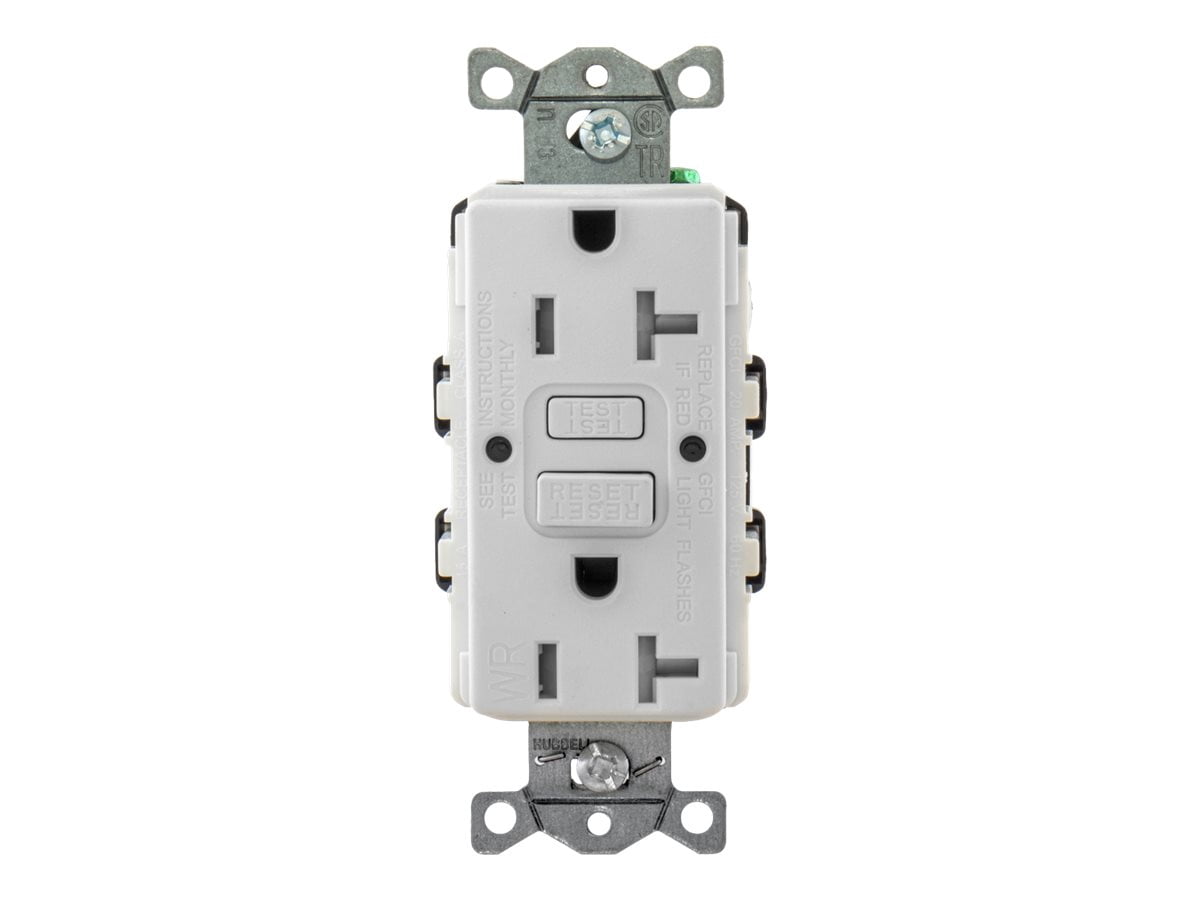 Hubbell Autoguard Tamper-Resistant And Weather Resistant Gfci Receptacle, White, Nema 5-20R, 125 Volts, 20 Amps
