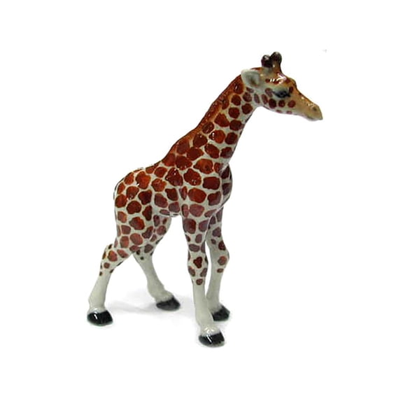 Northern Rose Giraffe Looks Forward Hand-painted - Home Decor Animal Decorative Figurine Birthday Gift - Miniature Porcelain Figurine