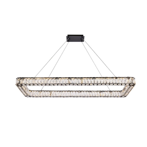 Monroe 50 inch LED single rectangle pendant in black