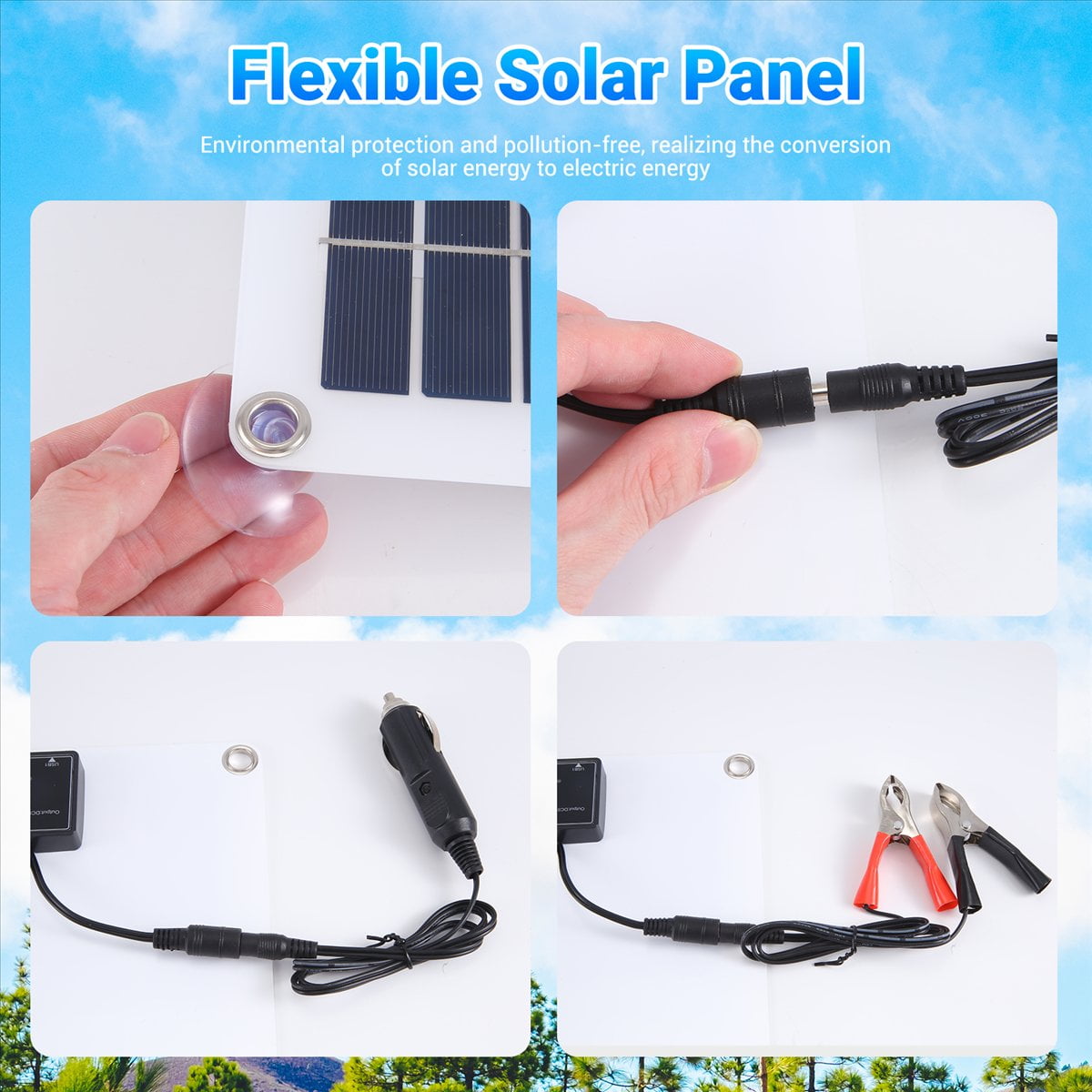 15W Solar Panel 12-18V Solar Cell Solar Panel for Phone RV Car MP3 PAD Charger Outdoor Battery Supply B