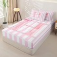 thumbnail image 2 of Manfei Pink Personalized Initial H Zipper Full Size Comforter Sets with Fitted Sheet and 2 Pillowcases,Abstract Geometric Stripes Zipper Bedding Set,Pink Reversible,4-Piece, 2 of 7
