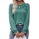 thumbnail image 3 of Camisas de Larga para Mujer, Moda Otoño 2025, Blusas Elegantes e Informales, Blusas Tipo Túnica Plisadas con Cuello Redondo. Verde S, 3 of 10