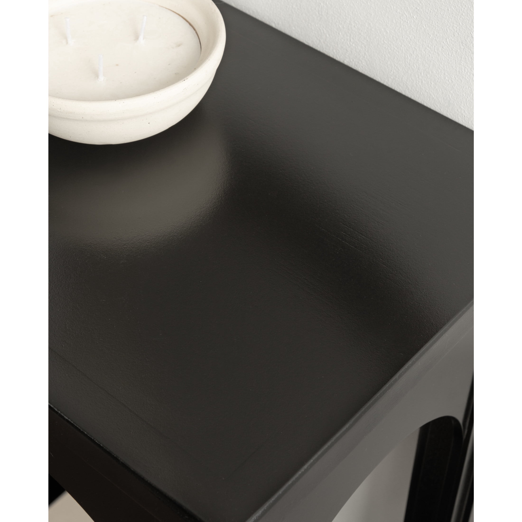 Kate and Laurel Ulla Modern Tiered Rectangle Console Table, 36 x 13 x 30, Black, Transitional Two-Tier Wood Arched Entryway Table with Storage for Behind Couch Home Decor Option