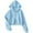 Light Blue, variant on FINALGANG Women Versatile Sweatshirts Solid Color Long Sleeve Full Zipper Short Hoodie Navel-Baring Top With Pocket Leisure Breathable Daily Wear