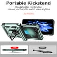thumbnail image 4 of for Samsung Galaxy Z Flip6 Heavy Duty Case, Rugged Military Grade Shockproof Support Magnetic Car Mount Cover with Ring Holder Stand Hinge Protection Case for Galaxy Z Flip6, Darkgreen, 4 of 11