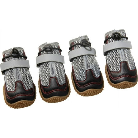 Kizocay 4pcs/Set Pet Dog Shoes Reflective Waterproof Dog Boots Warm Snow Rain Pets Booties Anti-slip Socks Footwear For Medium Large Dog