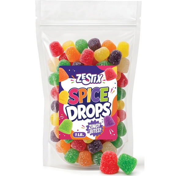 Spice Drops Candy, 1 lb – Classic Chewy Gumdrops, Colorful Jelly Candy for Snacking, Parties, Candy Bowls & Dessert Toppings