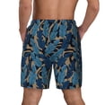 thumbnail image 2 of Lsque Mens Swim Trunks Blue Leaves A Pattern - Bathing Suit Compression Liner - Beach Swim Shorts Swimwear - (S-3XL) - Stretch Quick Dry -X-Large, 2 of 9