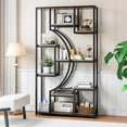 thumbnail image 6 of LGHM Bookshelf Set of 2, 70" H Tall Bookcase with 9 Open Display Storage Shelves for Living Room Home & Office, Gray, 6 of 9