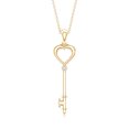 thumbnail image 2 of Rosec Jewels Heart Key Pendant Necklace with Diamond for Women (HI-SI Quality) - Chain included - Ready to Gift with Jewelry Box, 10K Yellow Gold, 2 of 6